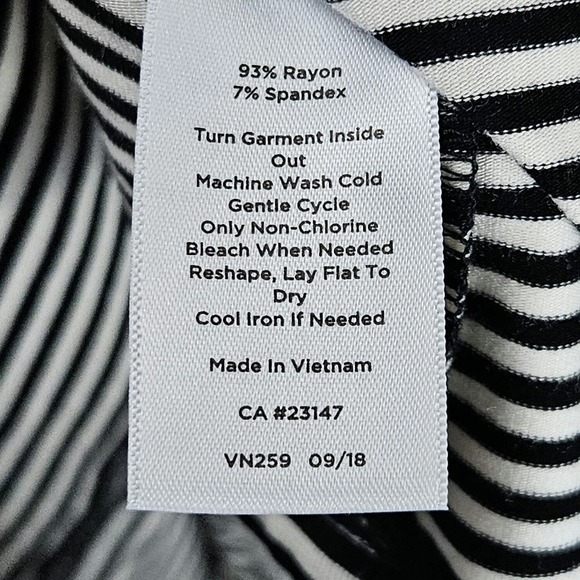 Talbots‎ Womens Sz 3x Top Black/ White Striped Short Sleeve TShirt Casual Basic - Picture 7 of 7